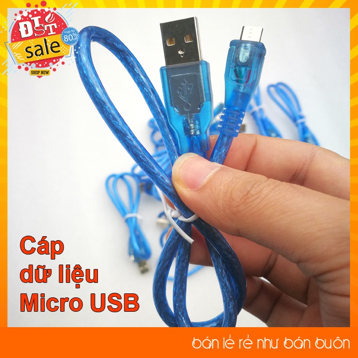 Dây cáp dữ liệu USB type A sang USB micro nạp chương trình Arduino, ESP8266 ...