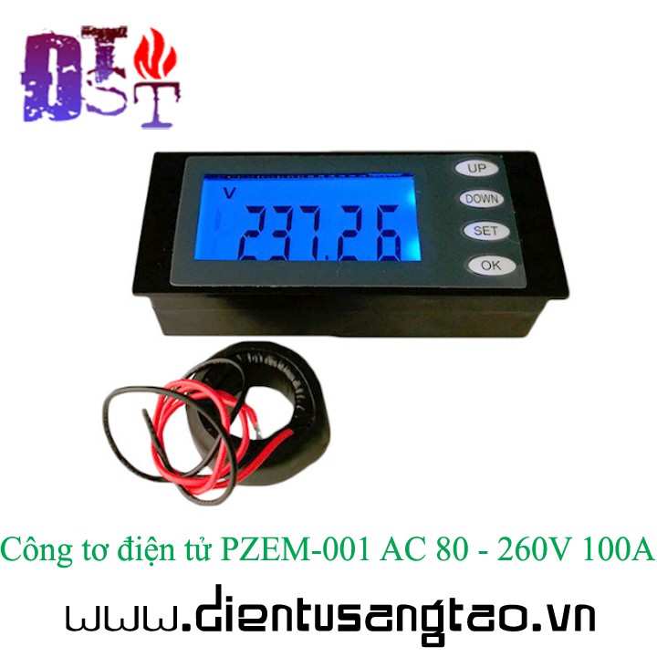 Công tơ điện tử PZEM-006 AC 80 - 260V 100A ( chưa bao gồm cuộn đo dòng)
