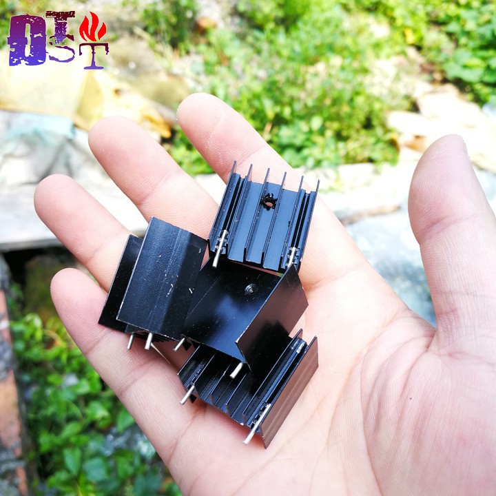 Tản nhiệt nhôm đen  IC-mosfet-transistor- kích thước 22x25x15mm