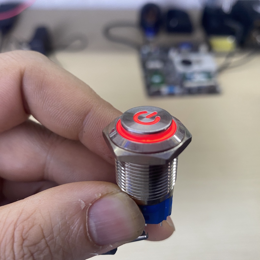 Nút nhấn nguồn 16mm kim loại có đèn v1